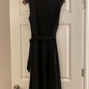 Elegant Black Sleeveless Dress with Belt. RW&Co. Size M.